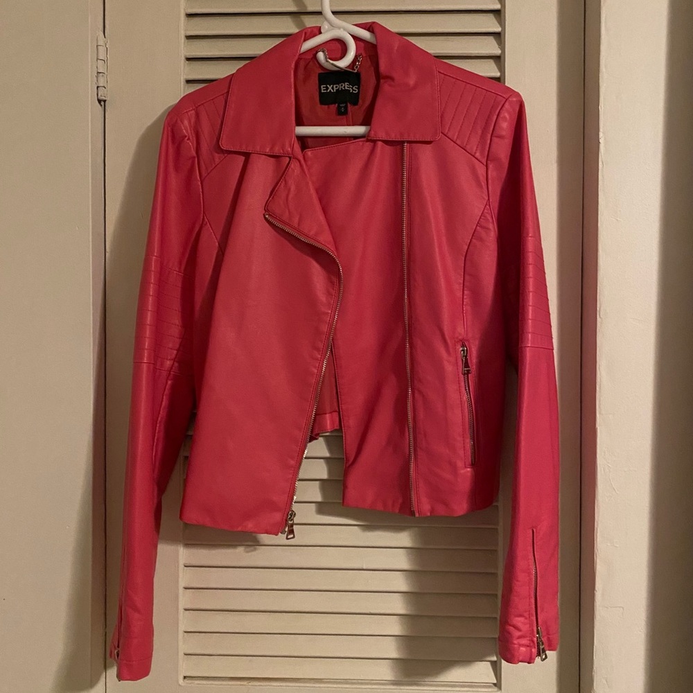 Express Pink Faux Leather Jacket